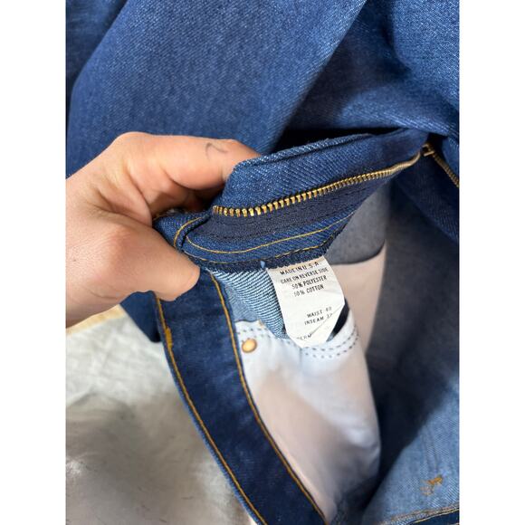 VINTAGE Sears Roebucks Jeans Mens 40x32 Blue Denim Straight Leg 80s Streetwear - Picture 7 of 8